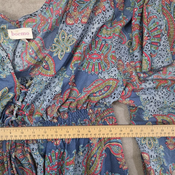 Anthropologie Boemo Maxi Dress Women XL Floral Tiered Smocked Boho Fairy Cottage - Picture 6 of 8